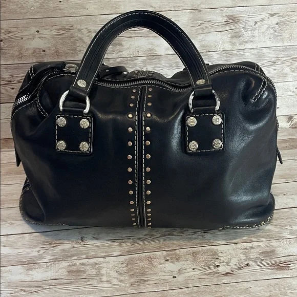 MICHAEL Michael Kors Astor Black Satchel with Silver Accents - Picture 4 of 15